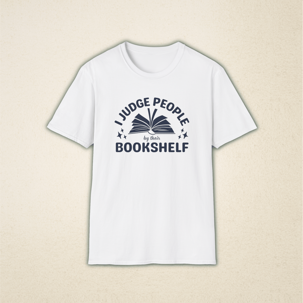 I Judge People by Their Bookshelf – Vintage Book Lover Tee
