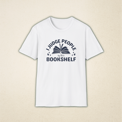 I Judge People by Their Bookshelf – Vintage Book Lover Tee